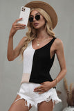Women Color Block Strappy Loose Fit Sleeveless Tank Top Zarnesh