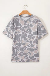 Casual Short Sleeve Camo Crew Neck T-Shirt | Zarnesh