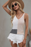 Women Color Block Strappy Loose Fit Sleeveless Tank Top Zarnesh