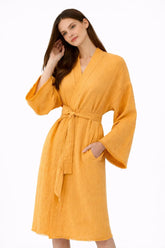 Cotton Gauze Muslin Kimono Lounge Robe | Zarnesh