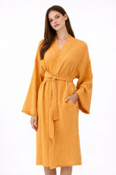 Cotton Gauze Muslin Kimono Lounge Robe | Zarnesh