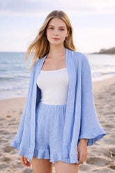 Cotton Muslin Top & Shorts Lounge Set | Zarnesh