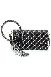 Cuff Handle Monogram Clutch Crossbody Bag | Zarnesh