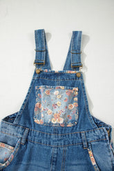 Denim Floral Patchwork Wide Leg Jumpsuit | Zarnesh