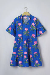 Floral Bloom V-Neck Tie Mini Dress | Zarnesh