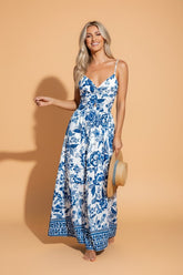 Floral Cutout Twisted Spaghetti Strap Maxi Dress | Zarnesh