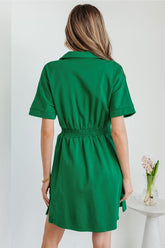 Lakelynn Quarter-Zip Short Sleeve Mini Dress | Zarnesh