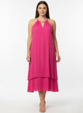 Halter Neck Tiered Layered Midi Dress | Zarnesh