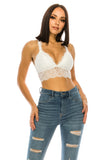 Women Soft High Quality Lace Crop Top Sexy Racerback Bralette Zarnesh