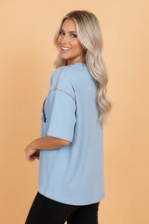 Knit Corded USA Graphic Short Sleeve Top | Zarnesh
