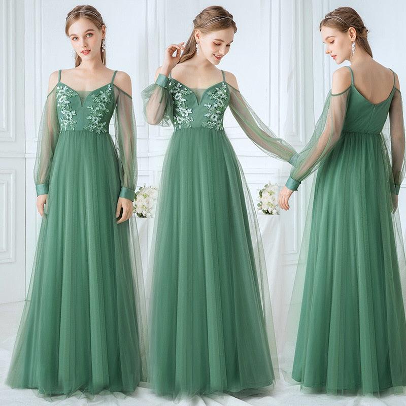 Lace Appliqué V Neck A Line Maxi Gown | Zarnesh