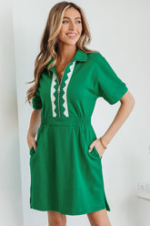 Lakelynn Quarter-Zip Short Sleeve Mini Dress | Zarnesh