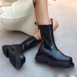 Lug Sole Quilted Chelsea Leather Boots | Zarnesh