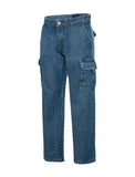 Men Cargo Cotton Zip Fly With Button High Rise Denim Pants Zarnesh