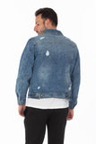 Men's Denim Jacket with Distressed | Zarnesh