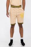 Men Lion Head Black and Gold Detail Shorts | Zarnesh