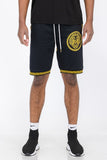 Men Lion Head Black and Gold Detail Shorts | Zarnesh