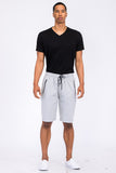 Men Plus Cotton Blend Elastic Waist with Drawstring Lounge Sweat Short Zarnesh