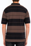 Men Plus Old School Pique Collar Regular Fit Stripe Polo Shirt Zarnesh