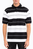 Men Plus Old School Pique Collar Regular Fit Stripe Polo Shirt Zarnesh