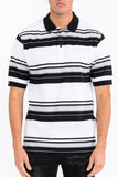 Men Plus Polo Old School Striped Pique Front Button Shirt Zarnesh