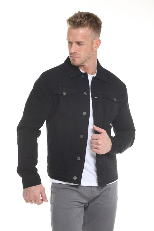 Men's 100% Cotton Denim Jacket - Black | Zarnesh