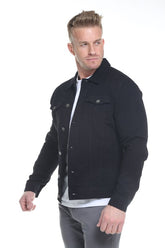 Men's 100% Cotton Denim Jacket - Black | Zarnesh