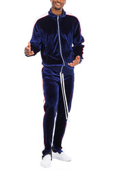 Men Plus Velour Track Jacket and Track Pant Set | Zarnesh