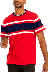 Men's 3-Stripes Cotton Tees Short Sleeve T-Shirt | Zarnesh