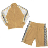 Men's Sporty Snake Stripe Jacket Shorts Tracksuit Set | Zarnesh