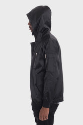 Men Satin Full Zip Hooded Windbreaker | Zarnesh