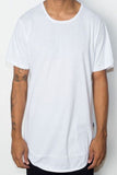 Men's Blank T-Shirt Solid White Extended Stitch Tee | Zarnesh
