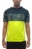 Men's Camo Color block Short Sleeves Hooded Shirt | Zarnesh