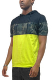 Men's Camo Color block Short Sleeves Hooded Shirt | Zarnesh