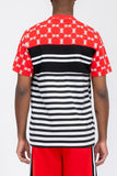 Men’s Casual Chain Link Print Shirt Striped Tees | Zarnesh
