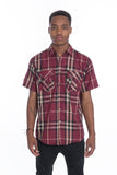 Men's Casual Short Sleeve Button Down Plaid Shirts | Zarnesh