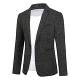 Men’s Casual Slim Fit One Button Heathered Blazer Jacket | Zarnesh