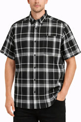 Men's Checked Short Sleeve Button Down Shirt | Zarnesh