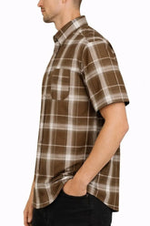 Men's Checked Short Sleeve Button Down Shirt | Zarnesh