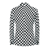 Men’s Checkered Blazer 1-Button Slim Fit Tuxedo Blazer Jacket | Zarnesh