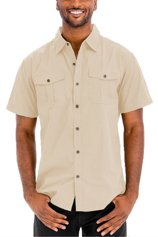 Men’s Chest Pocket Short Sleeve Shirt | Zarnesh