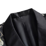 Men’s Floral Slim Fit 1-Button Embroidered Blazer Suit Set Tuxedo | Zarnesh