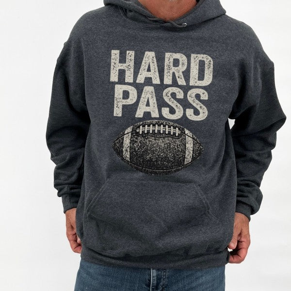 Men's Hard Pass Football Graphic Hooded Sweatshirt | Zarnesh