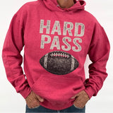 Men's Hard Pass Football Graphic Hooded Sweatshirt | Zarnesh