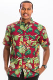 Men's Hawaiian Red Tropical Floral Shirt | Zarnesh