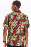 Men's Hawaiian Red Tropical Floral Shirt | Zarnesh
