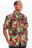 Men's Hawaiian Red Tropical Floral Shirt | Zarnesh