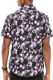 Men's Hawaiian Tropical Purple Floral Shirt | Zarnesh