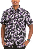 Men's Hawaiian Tropical Purple Floral Shirt | Zarnesh