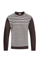 Men's Knitted Round Neck Striped Sweater | Zarnesh